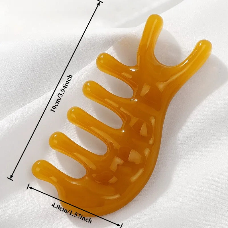 Massage Comb Wide Tooth Facial Massager Head Face Scalp Body Guasha Scraping Tool Meridian Manual Massage Comb for Relaxation