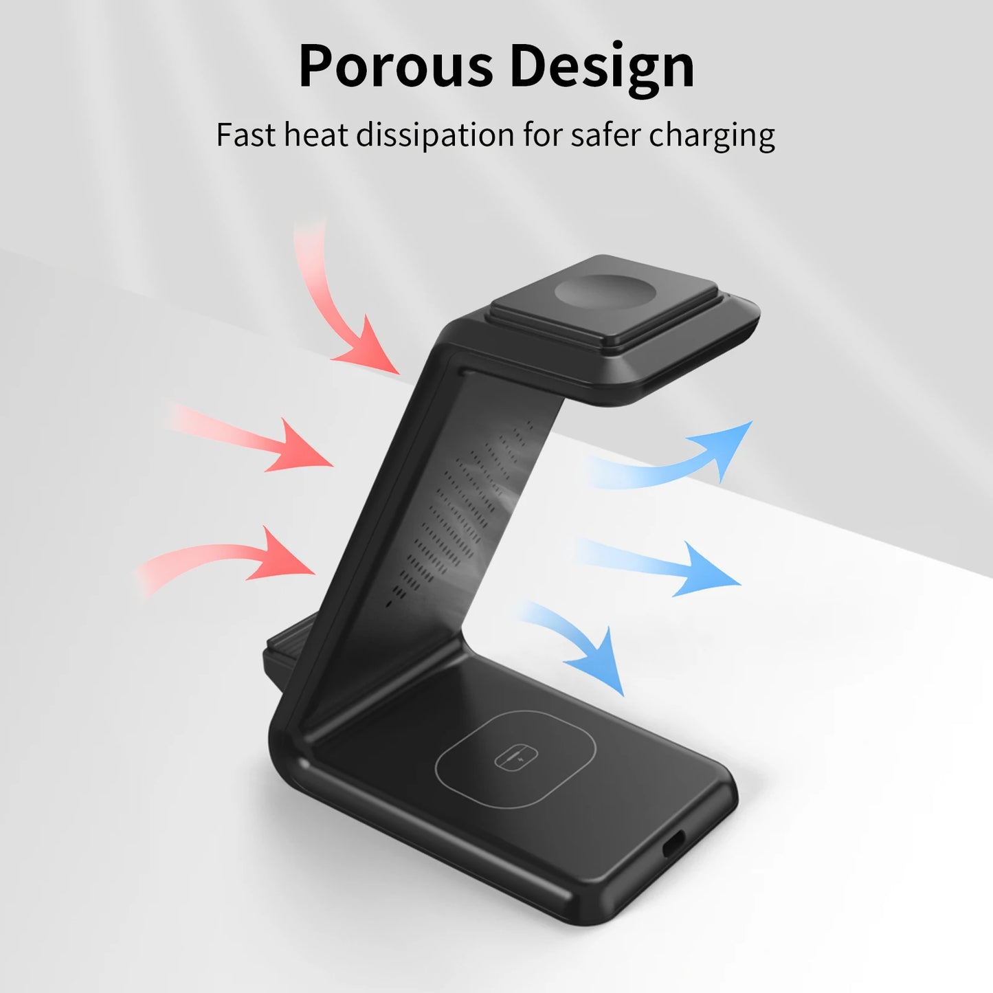 Hot Selling 15W Foldable Wireless Charger Stand Fast Charging Station PD 3-in-1  Portable Wireless Charging Function All in One