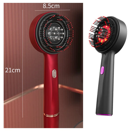 Portable Home Relaxation Multi-Functional Head Massager with Red Hair Treatment Waterproof Vibration Massage Comb Liquid Therapy