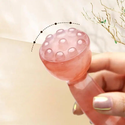 Lotus Shape Acupoint Stick Massager Nose Lifting Face Lymphatic Tool Dual Heads Meridian Gua Sha Massage