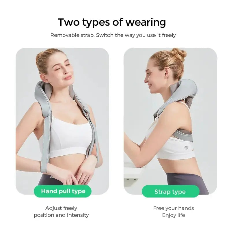 Health Care Products 8D Deep Tissue Shiatsu Kneading Back Massager Heating Neck and Shoulder Massage Pillow