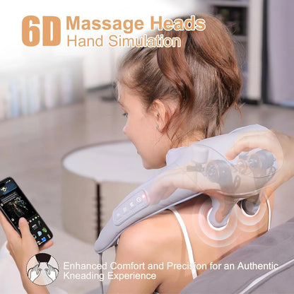 Nowcozy Deep Kneading Neck and Shoulder Massager with Heat - 5D Cordless Mini Shiatsu Neck Massager for Pain Relief Deep Tissue