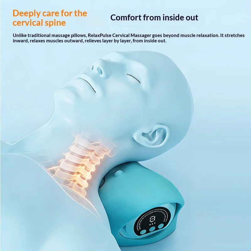 Portable Neck Massage Pillow with Heating and Vibration Functions, Can Relieve Neck Pain and Relax the Body and Mind