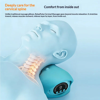 Portable Neck Massage Pillow with Heating and Vibration Functions, Can Relieve Neck Pain and Relax the Body and Mind