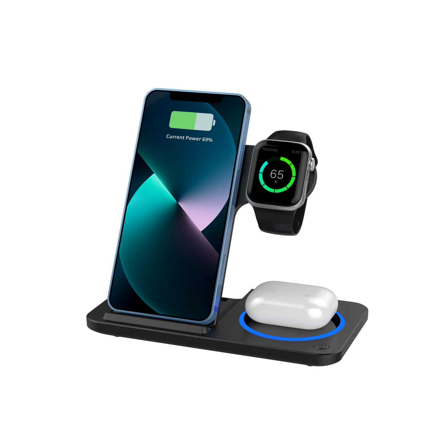 2026 New ProductsMultifunction 3 in 1 Wireless Charger Foldable 15W Fast Charging Portable Custom Logo Holder Station Dropship