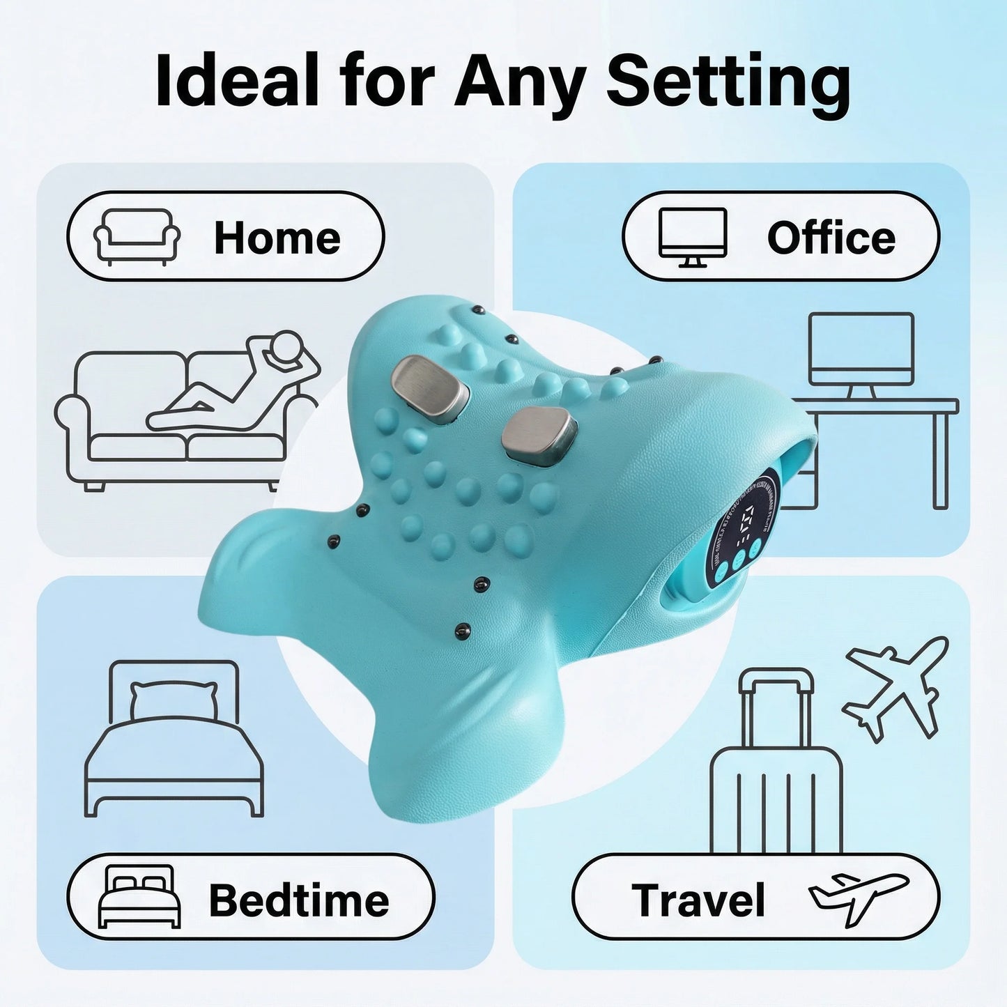 Portable Neck Massage Pillow with Heating and Vibration Functions, Can Relieve Neck Pain and Relax the Body and Mind