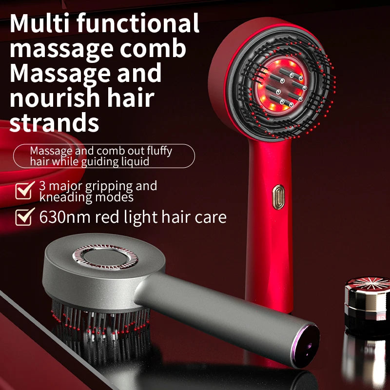 High Frequency Vibration Multi-Function Electric Serum Scalp Massaging Comb Hand Held Waterproof USB Plug Hair Loss Dandruff