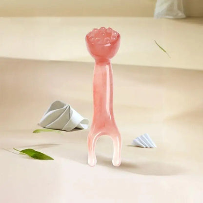 Lotus Shape Acupoint Stick Massager Nose Lifting Face Lymphatic Tool Dual Heads Meridian Gua Sha Massage