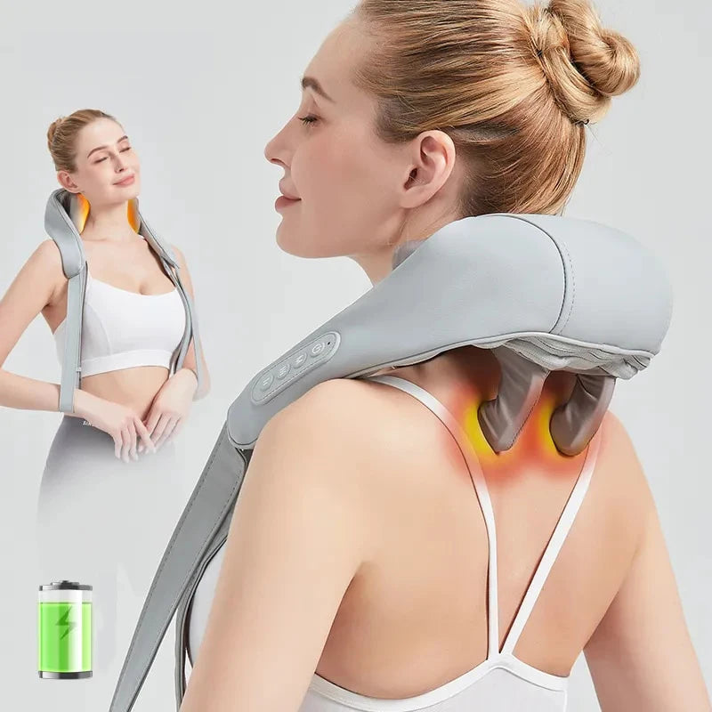 Health Care Products 8D Deep Tissue Shiatsu Kneading Back Massager Heating Neck and Shoulder Massage Pillow