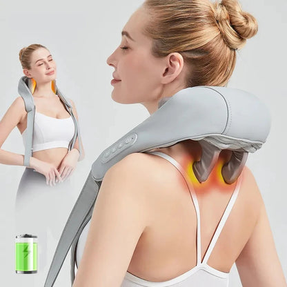 Health Care Products 8D Deep Tissue Shiatsu Kneading Back Massager Heating Neck and Shoulder Massage Pillow