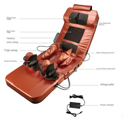 Yoga Audio Massage Mattress Bed Heat Vibration Japanese  Massage Pillow Full Foldable Adjustable Body Massage Mattress Oem