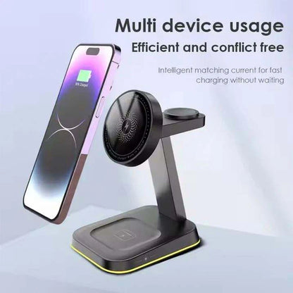 2026 Sale Qi2 Wireless Charger Station 3 in 1 Wireless Charging Stand for iPhone 17 16 15 14 13 Pro Max