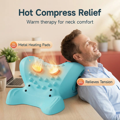 Portable Neck Massage Pillow with Heating and Vibration Functions, Can Relieve Neck Pain and Relax the Body and Mind