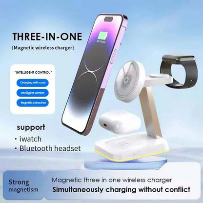2026 Sale Qi2 Wireless Charger Station 3 in 1 Wireless Charging Stand for iPhone 17 16 15 14 13 Pro Max