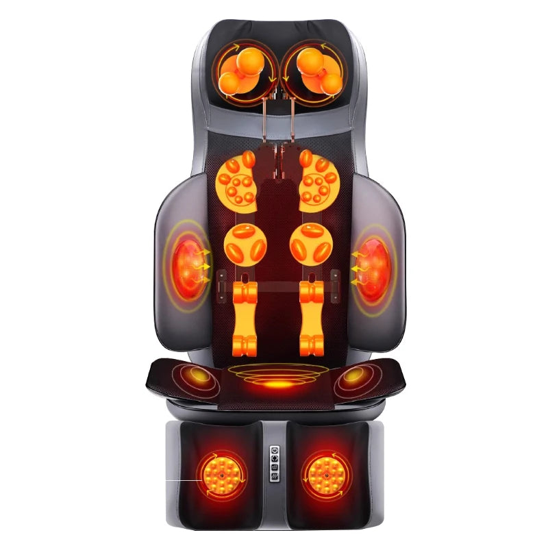 Portable Electric Massage Backrest with Adjustable Heat and Deep Tissue Kneading for Car Seat Comfort Massage Backrest