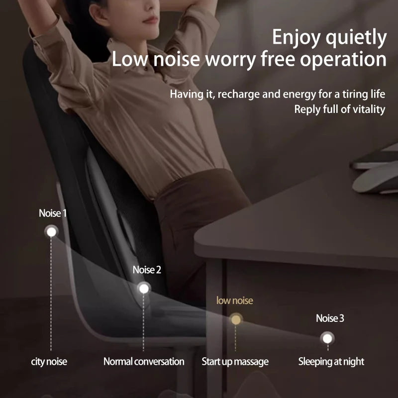 Portable Electric Massage Backrest with Adjustable Heat and Deep Tissue Kneading for Car Seat Comfort Massage Backrest