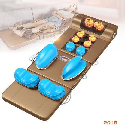 Yoga Audio Massage Mattress Bed Heat Vibration Japanese  Massage Pillow Full Foldable Adjustable Body Massage Mattress Oem
