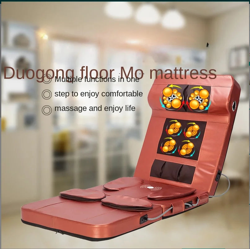 Yoga Audio Massage Mattress Bed Heat Vibration Japanese  Massage Pillow Full Foldable Adjustable Body Massage Mattress Oem