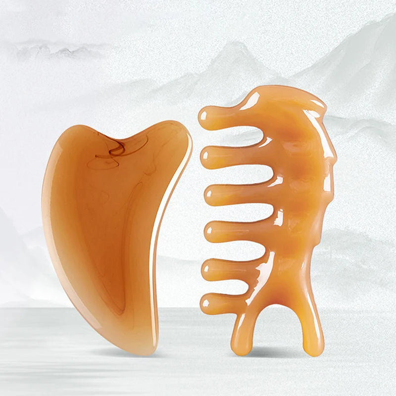 Resin Jade Gua Sha Board Acupuncture Massage Facial Gouache Quartz Massage Face Lifting Stone Guasha Scraping SPA Care Tools