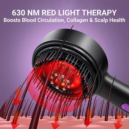Electric Head Massage Comb Head Vibration Massager Portable Hair Follicle Comb Scalp Oil Liquid Applicator Hair Growth Anti Loss
