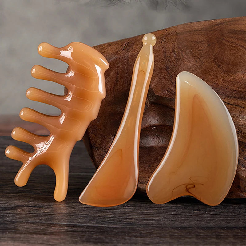 Resin Jade Gua Sha Board Acupuncture Massage Facial Gouache Quartz Massage Face Lifting Stone Guasha Scraping SPA Care Tools