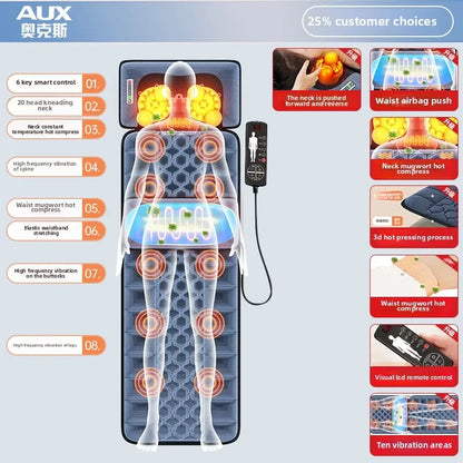 Cervical Massager Neck Waist Back Full Body Multifunctional Massage Cushion Home Recliner Electric Mattress