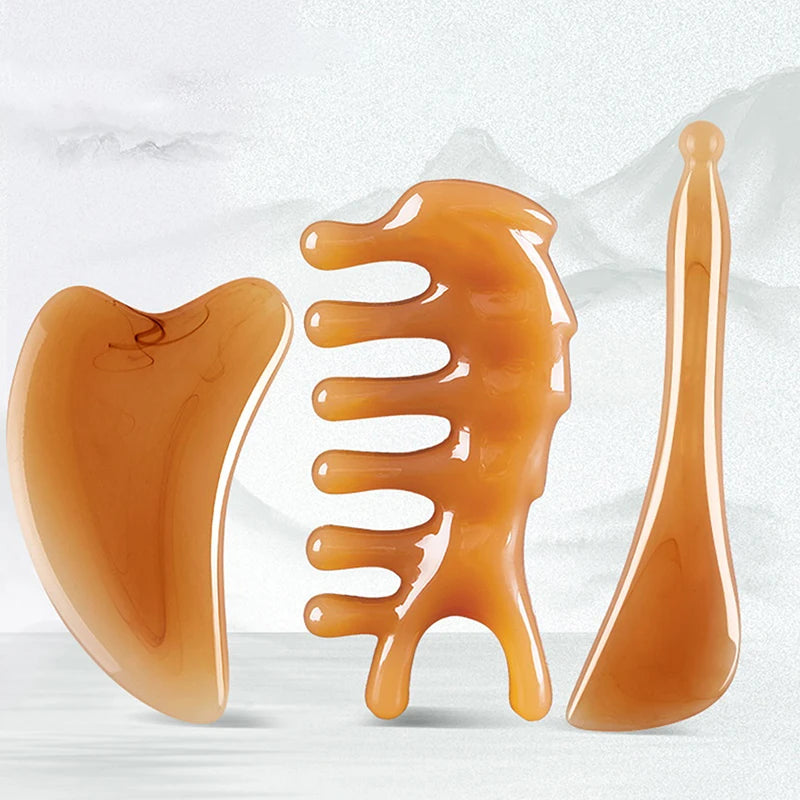 Resin Jade Gua Sha Board Acupuncture Massage Facial Gouache Quartz Massage Face Lifting Stone Guasha Scraping SPA Care Tools