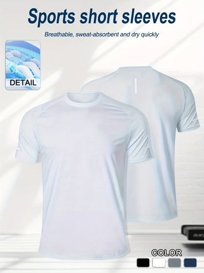 Fitness clothing, men's marathon professional running training ice silk short-sleeved quick-drying sports T-shirt