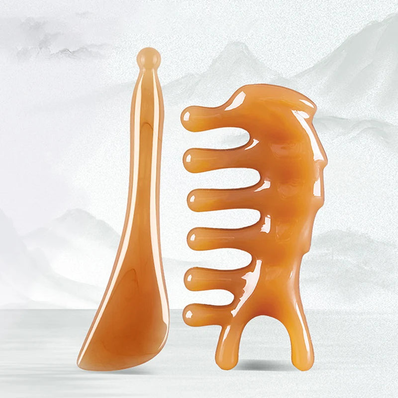 Resin Jade Gua Sha Board Acupuncture Massage Facial Gouache Quartz Massage Face Lifting Stone Guasha Scraping SPA Care Tools