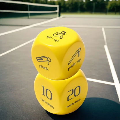 2 PC Fitness Dice Sports Dice (6 sides)-Games for group fitness and exercise classes-including push-ups, squats, lungs, jump jac