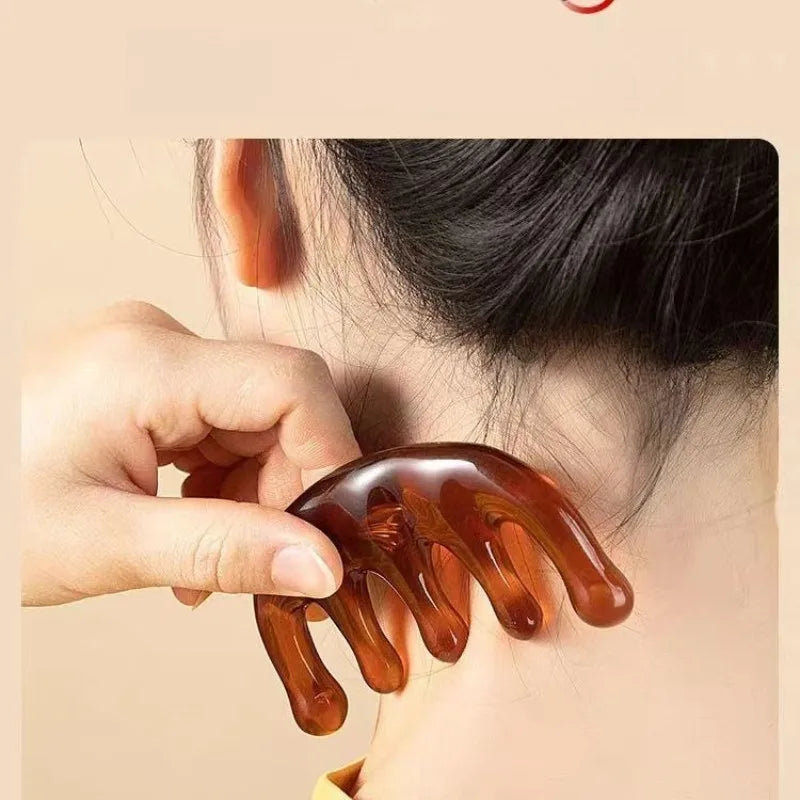 Massage Comb Wide Tooth Facial Massager Head Face Scalp Body Guasha Scraping Tool Meridian Manual Massage Comb for Relaxation