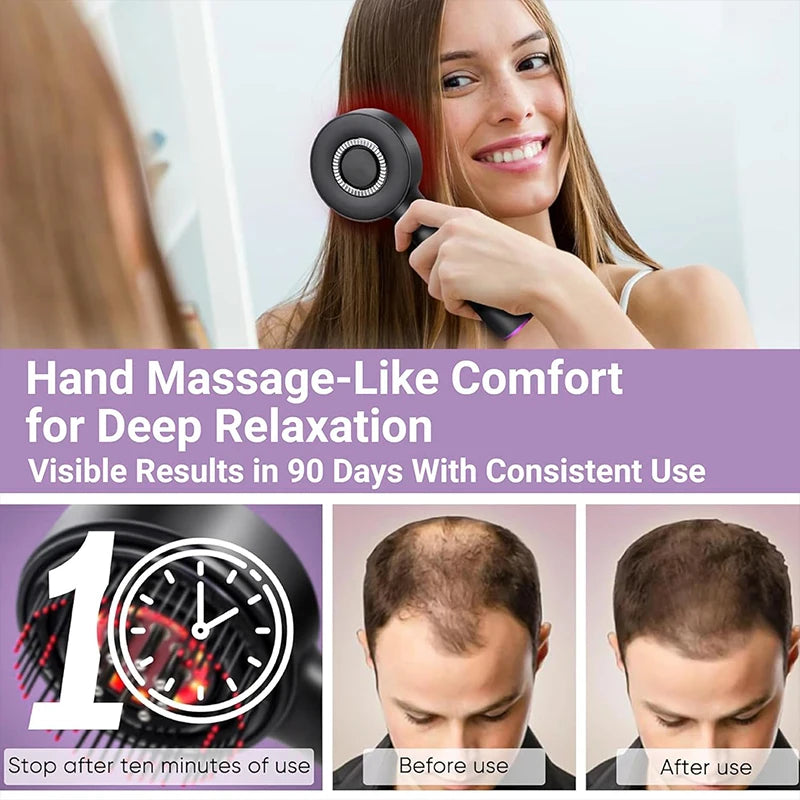 Electric Head Massage Comb Head Vibration Massager Portable Hair Follicle Comb Scalp Oil Liquid Applicator Hair Growth Anti Loss