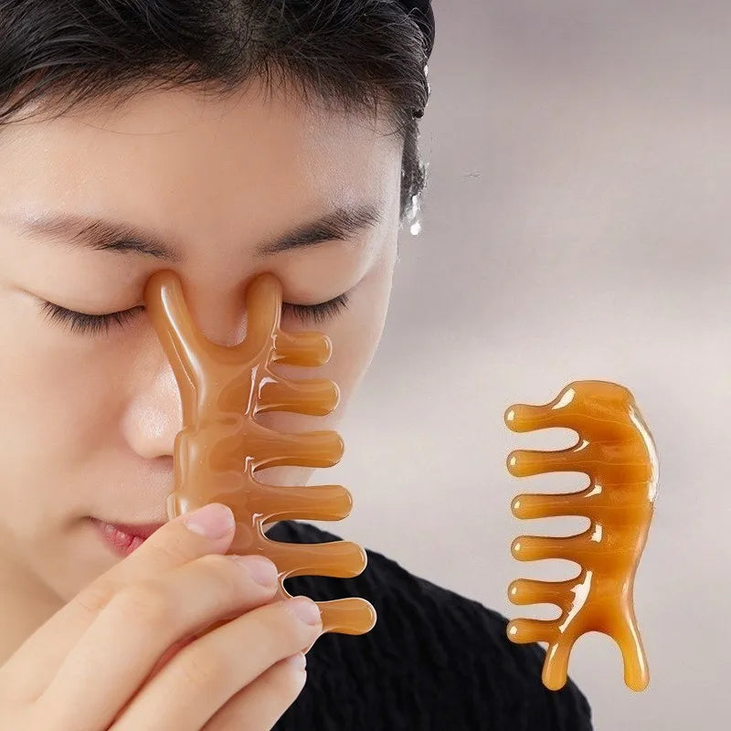 Massage Comb Wide Tooth Facial Massager Head Face Scalp Body Guasha Scraping Tool Meridian Manual Massage Comb for Relaxation