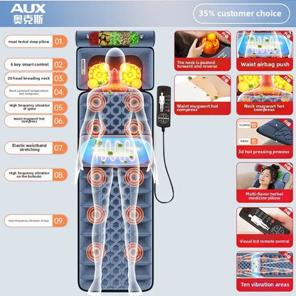 Cervical Massager Neck Waist Back Full Body Multifunctional Massage Cushion Home Recliner Electric Mattress