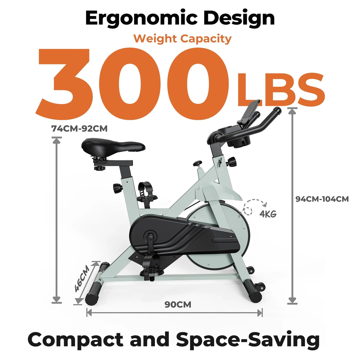 Superun Magnetic Control Exercise Bike Large Tablet Holder Comfortable Seat Indoor Cycling Bike Cardio Fitness Bike