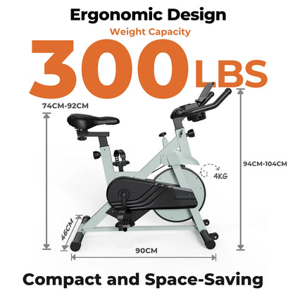 Superun Magnetic Control Exercise Bike Large Tablet Holder Comfortable Seat Indoor Cycling Bike Cardio Fitness Bike