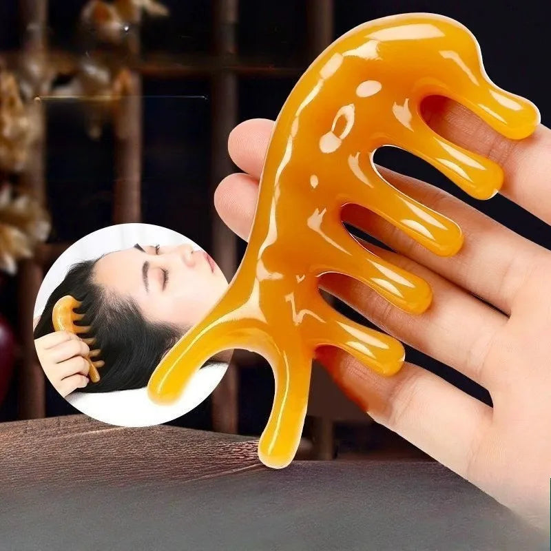 Massage Comb Wide Tooth Facial Massager Head Face Scalp Body Guasha Scraping Tool Meridian Manual Massage Comb for Relaxation