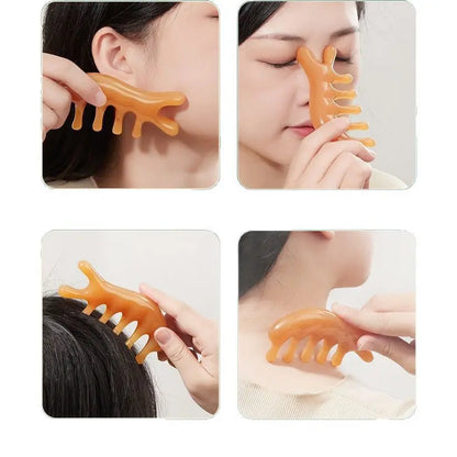Massage Comb Wide Tooth Facial Massager Head Face Scalp Body Guasha Scraping Tool Meridian Manual Massage Comb for Relaxation